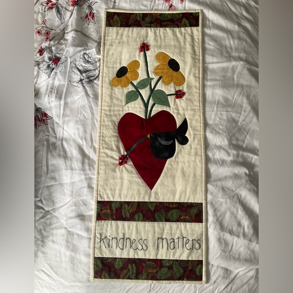 Other - Handmade quilted wall hanging “Kindness Matters”. 11.5” x 30”